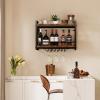 imageHomeiju Wall Mounted Wine Rack Bottle ampamp Glass Holder WoodMetal Retro Wine Rack Wine Bottles Display Wall Storage for Kitchen Dining Room Home Bar2362W x 791D x 1685H