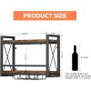 imageHomeiju Wall Mounted Wine Rack Bottle ampamp Glass Holder WoodMetal Retro Wine Rack Wine Bottles Display Wall Storage for Kitchen Dining Room Home Bar2362W x 791D x 1685H