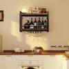 imageHomeiju Wall Mounted Wine Rack Bottle ampamp Glass Holder WoodMetal Retro Wine Rack Wine Bottles Display Wall Storage for Kitchen Dining Room Home Bar2362W x 791D x 1685H