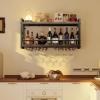 imageHomeiju Wall Mounted Wine Rack Bottle ampamp Glass Holder WoodMetal Retro Wine Rack Wine Bottles Display Wall Storage for Kitchen Dining Room Home Bar315W x 791D x 1685H