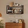 imageHomeiju Wall Mounted Wine Rack Bottle ampamp Glass Holder WoodMetal Retro Wine Rack Wine Bottles Display Wall Storage for Kitchen Dining Room Home Bar315W x 791D x 1685H