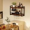 imageHomeiju Wall Mounted Wine Rack Bottle ampamp Glass Holder WoodMetal Retro Wine Rack Wine Bottles Display Wall Storage for Kitchen Dining Room Home Bar2362W x 791D x 1685H