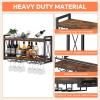imageHomeiju Wall Mounted Wine Rack Bottle ampamp Glass Holder WoodMetal Retro Wine Rack Wine Bottles Display Wall Storage for Kitchen Dining Room Home Bar315W x 791D x 1685H