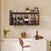 imageHomeiju Wall Mounted Wine Rack Bottle ampamp Glass Holder WoodMetal Retro Wine Rack Wine Bottles Display Wall Storage for Kitchen Dining Room Home Bar315W x 791D x 1685H