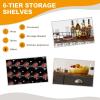 imageHomeiju Wine Cabinet with Storage Wine Rack Freestanding Floor 6Tier with Tabletop Drawer and Wine Storage for Home Bars