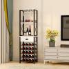 imageHomeiju Wine Rack Freestanding Floor Bar Cabinet for Liquor and Glasses 4Tier bar Cabinet with Tabletop Glass Holder Storage Drawer and Wine Storage for Living Room Patent NoD29872845Right AngleWhite