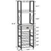 imageHomeiju Wine Rack Freestanding Floor Bar Cabinet for Liquor and Glasses 4Tier bar Cabinet with Tabletop Glass Holder Storage Drawer and Wine Storage for Living Room Patent NoD29872845Right AngleWhite