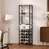 imageHomeiju Wine Rack Freestanding Floor Bar Cabinet for Liquor and Glasses 4Tier bar Cabinet with Tabletop Glass Holder Storage Drawer and Wine Storage for Living Room Patent NoD29872845Right AngleWhite