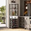 imageHomeiju Wine Rack Freestanding Floor Bar Cabinet for Liquor and Glasses 4Tier bar Cabinet with Tabletop Glass Holder Storage Drawer and Wine Storage for Living Room Patent NoD29872845Right AngleWhite