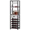 imageHomeiju Wine Rack Freestanding Floor Bar Cabinet for Liquor and Glasses 4Tier bar Cabinet with Tabletop Glass Holder Storage Drawer and Wine Storage for Living Room Patent NoD29872845Right AngleWhite