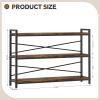 imageBook Shelf 3 Tier Bookshelf 3149quot Width Book Shelf Storage and Organization Wooden and Metal Industrial Bookcase Large Book Shelves for Home Living Room Bedroom Office StorageVintageVintage