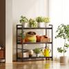 imageBook Shelf 3 Tier Bookshelf 3149quot Width Book Shelf Storage and Organization Wooden and Metal Industrial Bookcase Large Book Shelves for Home Living Room Bedroom Office StorageVintageBlack