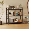 imageBook Shelf 3 Tier Bookshelf 3149quot Width Book Shelf Storage and Organization Wooden and Metal Industrial Bookcase Large Book Shelves for Home Living Room Bedroom Office StorageVintageBlack
