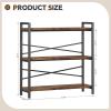 imageBook Shelf 3 Tier Bookshelf 3149quot Width Book Shelf Storage and Organization Wooden and Metal Industrial Bookcase Large Book Shelves for Home Living Room Bedroom Office StorageVintageVintage