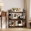 imageBook Shelf 3 Tier Bookshelf 3149quot Width Book Shelf Storage and Organization Wooden and Metal Industrial Bookcase Large Book Shelves for Home Living Room Bedroom Office StorageVintageVintage