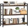 imageBook Shelf 3 Tier Bookshelf 3149quot Width Book Shelf Storage and Organization Wooden and Metal Industrial Bookcase Large Book Shelves for Home Living Room Bedroom Office StorageVintageVintage