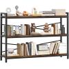 imageBook Shelf 3 Tier Bookshelf 3149quot Width Book Shelf Storage and Organization Wooden and Metal Industrial Bookcase Large Book Shelves for Home Living Room Bedroom Office StorageVintageVintage