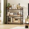 imageBook Shelf 3 Tier Bookshelf 3149quot Width Book Shelf Storage and Organization Wooden and Metal Industrial Bookcase Large Book Shelves for Home Living Room Bedroom Office StorageVintageLight Coffee