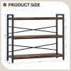 imageBook Shelf 3 Tier Bookshelf 3149quot Width Book Shelf Storage and Organization Wooden and Metal Industrial Bookcase Large Book Shelves for Home Living Room Bedroom Office StorageVintageVintage