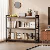imageBook Shelf 3 Tier Bookshelf 3149quot Width Book Shelf Storage and Organization Wooden and Metal Industrial Bookcase Large Book Shelves for Home Living Room Bedroom Office StorageVintageVintage