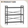 imageBook Shelf 3 Tier Bookshelf 3149quot Width Book Shelf Storage and Organization Wooden and Metal Industrial Bookcase Large Book Shelves for Home Living Room Bedroom Office StorageVintageGrey
