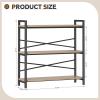 imageBook Shelf 3 Tier Bookshelf 3149quot Width Book Shelf Storage and Organization Wooden and Metal Industrial Bookcase Large Book Shelves for Home Living Room Bedroom Office StorageVintageLight Coffee