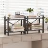 imageDesktop Bookshelf 4Tier Stackable Narrow Bookcase Adjustable Industrial Desk Organizer ampamp Hutch  Rustic Brown Wood Desktop Book Organizer for Living Room Bedroom ampamp Home OfficeGrey
