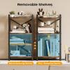 imageDesktop Bookshelf 4Tier Stackable Narrow Bookcase Adjustable Industrial Desk Organizer ampamp Hutch  Rustic Brown Wood Desktop Book Organizer for Living Room Bedroom ampamp Home OfficeVintage Brown