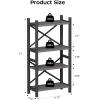 imageDesktop Bookshelf 4Tier Stackable Narrow Bookcase Adjustable Industrial Desk Organizer ampamp Hutch  Rustic Brown Wood Desktop Book Organizer for Living Room Bedroom ampamp Home OfficeGrey