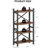 imageDesktop Bookshelf 4Tier Stackable Narrow Bookcase Adjustable Industrial Desk Organizer ampamp Hutch  Rustic Brown Wood Desktop Book Organizer for Living Room Bedroom ampamp Home OfficeVintage Brown