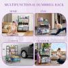 imageHomeiju 450LBS Dumbbell RackWeight Rack for DumbbellsWeight Rack for Home GymHome Gym Storage for Strength Training Dumbbell Racks Stand with WheelsampampHooksGrey