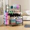 imageHomeiju 450LBS Dumbbell RackWeight Rack for DumbbellsWeight Rack for Home GymHome Gym Storage for Strength Training Dumbbell Racks Stand with WheelsampampHooksGrey