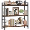 imageBook Shelf 3 Tier Bookshelf 3149quot Width Book Shelf Storage and Organization Wooden and Metal Industrial Bookcase Large Book Shelves for Home Living Room Bedroom Office StorageVintageVintage