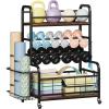 imageHomeiju 450LBS Dumbbell RackWeight Rack for DumbbellsWeight Rack for Home GymHome Gym Storage for Strength Training Dumbbell Racks Stand with WheelsampampHooksVintage Brown