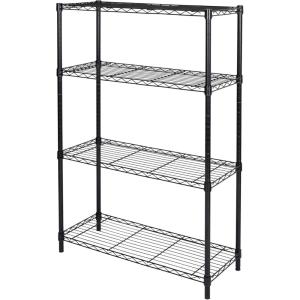 imageHomeiju 3Shelf Storage RackAdjustable Height Metal Shelving UnitHeavy Duty Storage Shelving UnitWire Rack ShelvingGarage Organizer for HomeKitchenOfficePantryGarage135quotD x 234quotW x 31quotH4Tier1377D x 3543W x 5433H