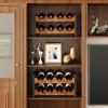 imageHomeiju 56Bottle Wine Rack Freestanding Floor Wooden Wine Storage Shelf Stackable Wine Rack with Tabletop for Living RoomKitchen or Wine CellarModern