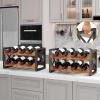 imageHomeiju 56Bottle Wine Rack Freestanding Floor Wooden Wine Storage Shelf Stackable Wine Rack with Tabletop for Living RoomKitchen or Wine CellarModern