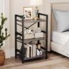 imageHomeiju Bookshelf 3 Tier Industrial Bookcase Metal Small Bookcase Rustic Etagere Book Shelf Storage Organizer for Living Room Bedroom and Home OfficeRustic Brown Patent Pending D29873033Grey