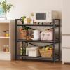 imageHomeiju Bookshelf 3 Tier Industrial Bookcase Metal Small Bookcase Rustic Etagere Book Shelf Storage Organizer for Living Room Bedroom and Home OfficeRustic Brown Patent Pending D29873033Grey