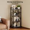 imageHomeiju Bookshelf 3 Tier Industrial Bookcase Metal Small Bookcase Rustic Etagere Book Shelf Storage Organizer for Living Room Bedroom and Home OfficeRustic Brown Patent Pending D29873033Grey