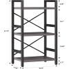 imageHomeiju Bookshelf 3 Tier Industrial Bookcase Metal Small Bookcase Rustic Etagere Book Shelf Storage Organizer for Living Room Bedroom and Home OfficeRustic Brown Patent Pending D29873033Grey