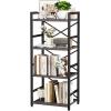 imageHomeiju Bookshelf 3 Tier Industrial Bookcase Metal Small Bookcase Rustic Etagere Book Shelf Storage Organizer for Living Room Bedroom and Home OfficeRustic Brown Patent Pending D29873033Grey