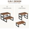 imageHomeiju 3 in 1 Step Stools for Adults Kids Toddler Heavy Duty Wooden Step Stool with NonSlip Pads 2 Tire Step Stool for Kitchen Bathroom Bedroon Stepping Stool Rustic BrownRustic Brown