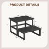 imageHomeiju 3 in 1 Step Stools for Adults Kids Toddler Heavy Duty Wooden Step Stool with NonSlip Pads 2 Tire Step Stool for Kitchen Bathroom Bedroon Stepping Stool Rustic BrownBlack