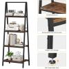 imageHomeiju 4Tier Leaning Ladder Bookshelf Rustic and Wood Ladder Shelf Bookcase Industrial Ladder Shelf Storage Rack for Home Office Bedroom Bathroom or Kitchen