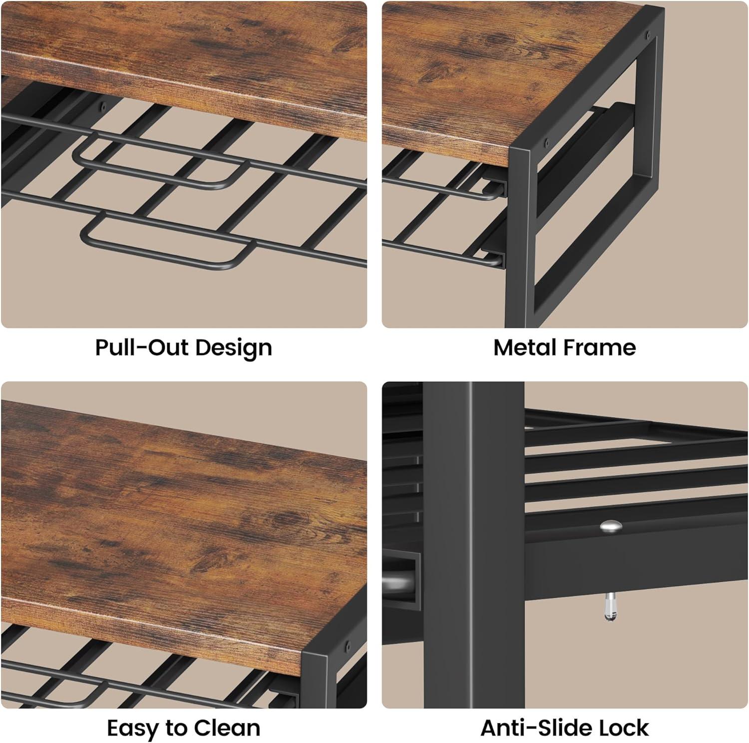 imageHomeiju Coffee Pod Holder Drawer for KCup2Tier Nespresso Pods Holder K Cup Holder Holds 60 KCups ampamp 10 Syrup Bottles Sliding Storage Drawer and Countertop Storage