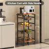 image5Tier Snack Organizer Cart with 3 Height Adjustable PullOut Baskets and 2 Storage Shelves Utility Kitchen Organizer and Storage Cart with Convenient Handle for Fruit Potato Onion Vegetable Snack5 Tier