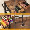 image5Tier Snack Organizer Cart with 3 Height Adjustable PullOut Baskets and 2 Storage Shelves Utility Kitchen Organizer and Storage Cart with Convenient Handle for Fruit Potato Onion Vegetable Snack4 Tier with Drawer