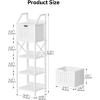 imageBathroom Floor Cabinet 5Tier Bathroom Storage Organizer Rack with Drawer Multifunctional Corner Unit 4724 Inches in Height White