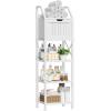 imageBathroom Floor Cabinet 5Tier Bathroom Storage Organizer Rack with Drawer Multifunctional Corner Unit 4724 Inches in Height White